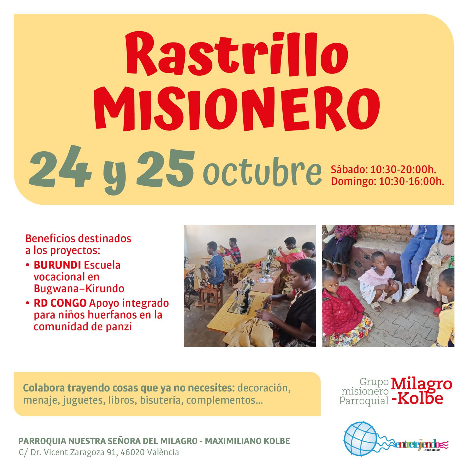 Disfruta del nuevo Rastrillo Misionero en Valencia!!!